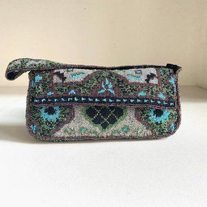 Vintage Caché Fully Beaded Colourful Baguette Shoulder Bag